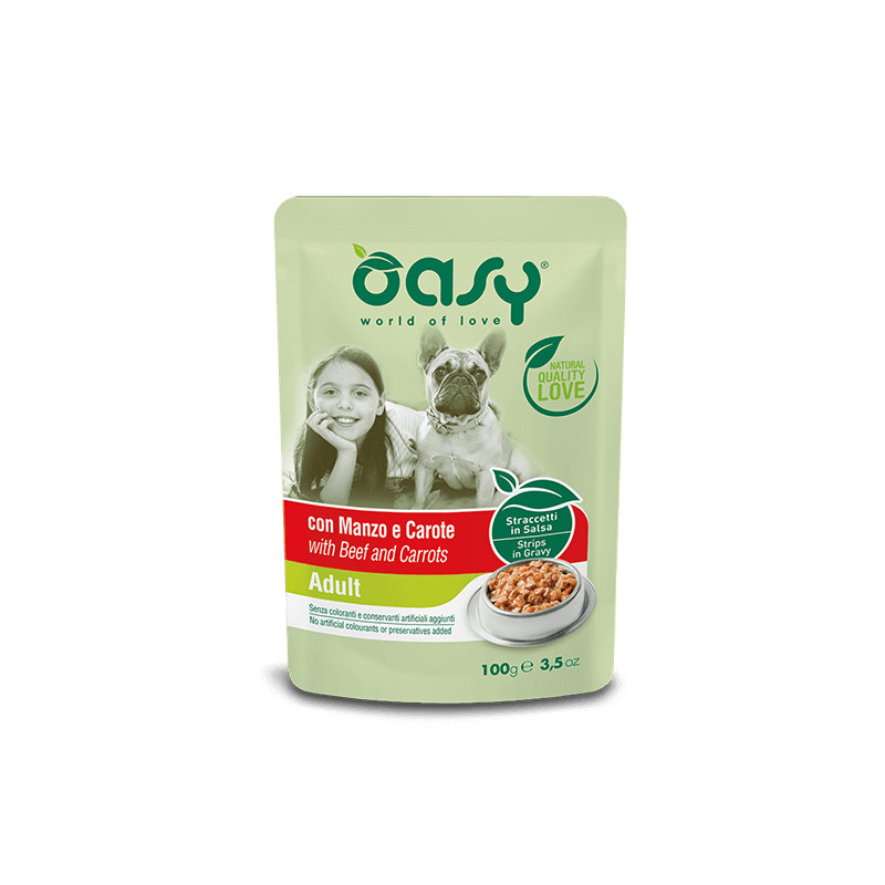 OASY Straccetti in Salsa Adult con Manzo e Carote - 100GR