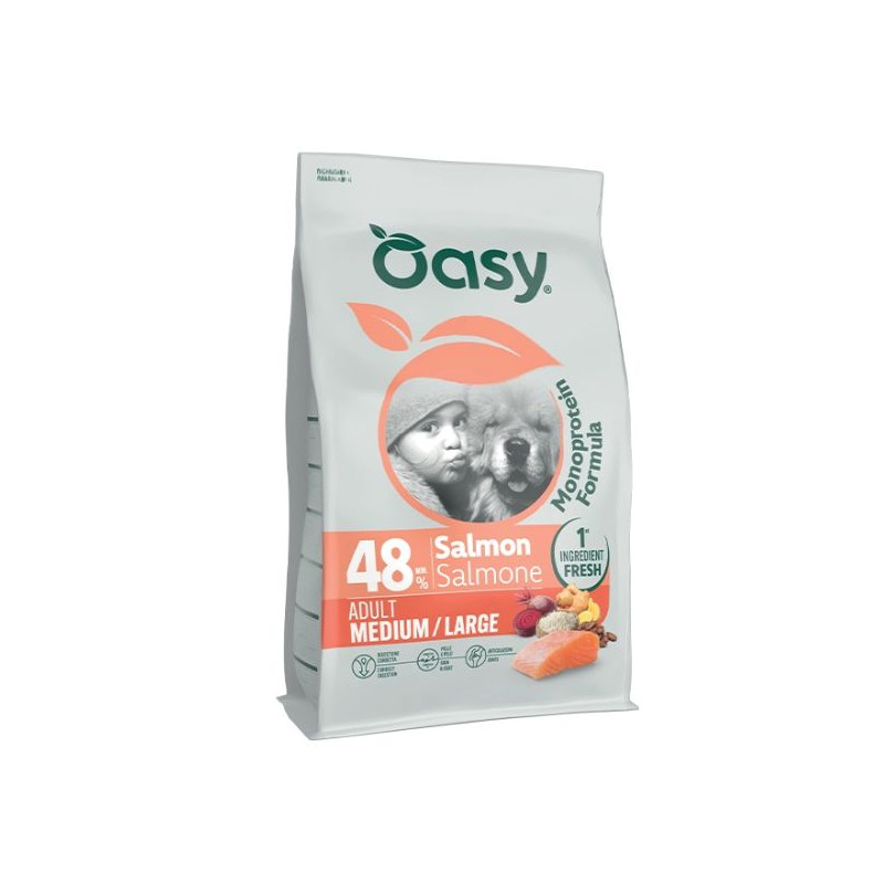 OASY Monoprotein Formula Dog Adult Medium&Large al salmone - 10KG OASY Monoprotein Formula Dog Adult Medium&Large al salmone - 10KG