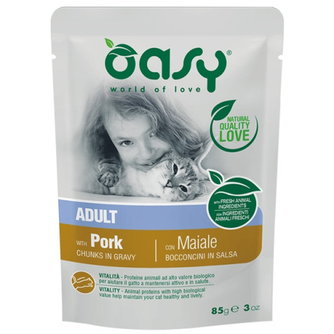 OASY Bouchées in Salsa Adult con Porc - 85GR - 