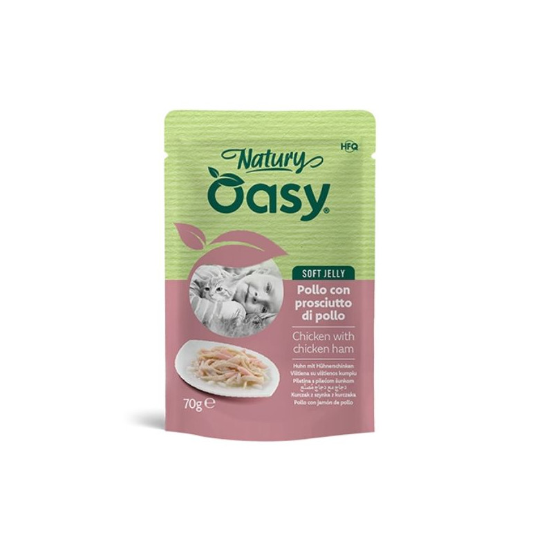 OASY Cat Adult Natury Hähnchen con Prosciutto di Hähnchen Soft Jelly - 70GR OASY Cat Adult Natury Hähnchen con Prosciutto di Hähnchen Soft Jelly - 70GR