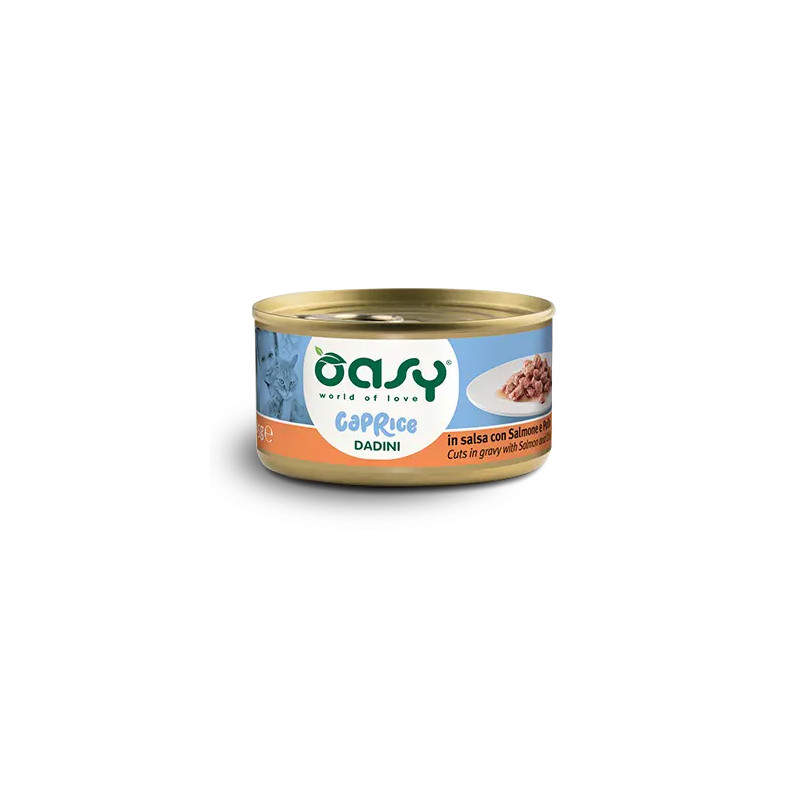 OASY Cat Adult Caprice Dadini in Salsa Con Salmon e Chicken - 85GR OASY Cat Adult Caprice Dadini in Salsa Con Salmon e Chicken - 85GR