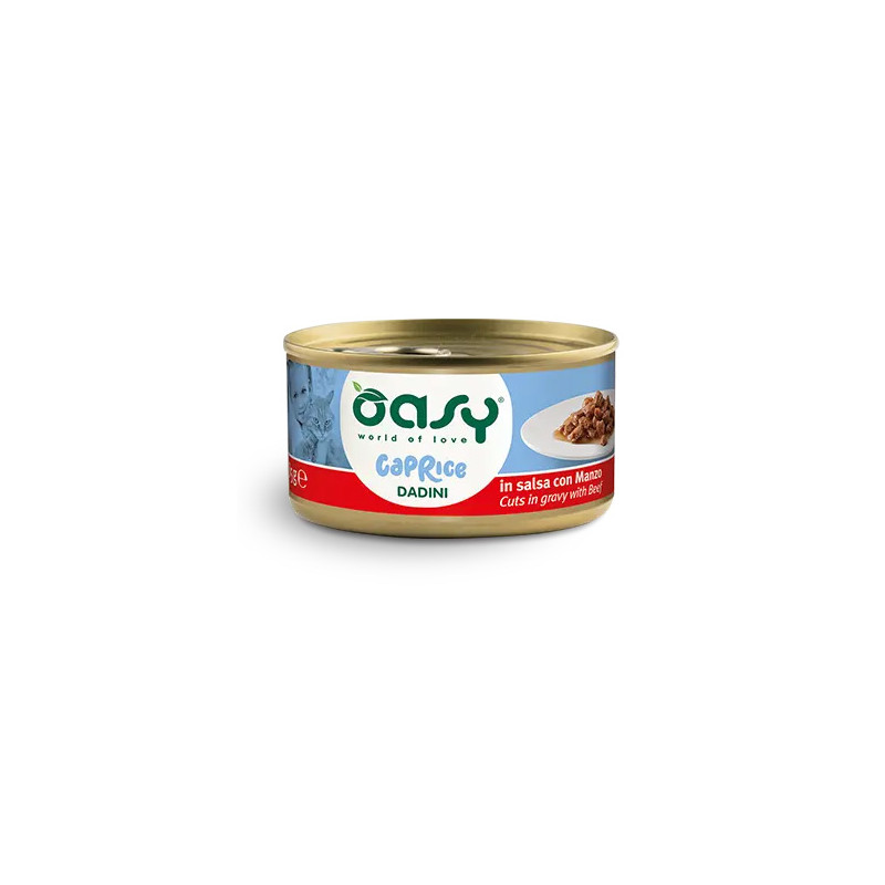 OASY Cat Adult Caprice Dadini in Salsa Con Beef - 85GR OASY Cat Adult Caprice Dadini in Salsa Con Beef - 85GR