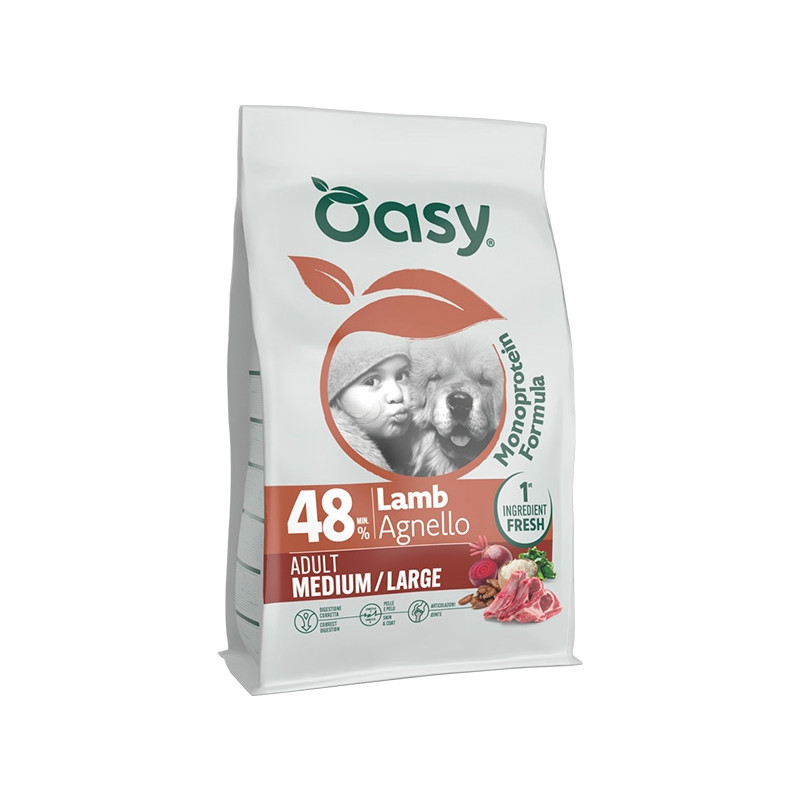 OASY Monoprotein Formula Dog Adult Medium Large Agnello - 10KG OASY Monoprotein Formula Dog Adult Medium Large Agnello - 10KG