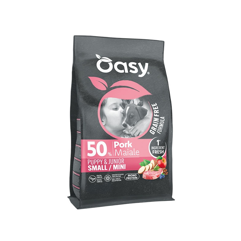 OASY Grain Free Formula Dog Puppy Small & Mini con Schwein - 800GR