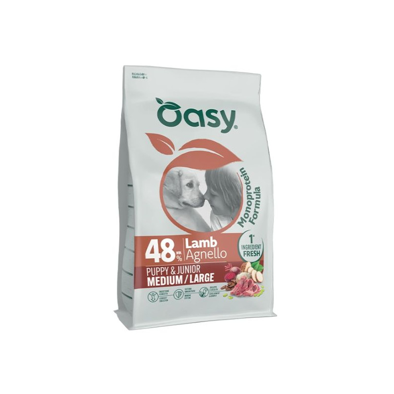 OASY Monoprotein Formula Puppy Medium&Large con Agnello - 10KG