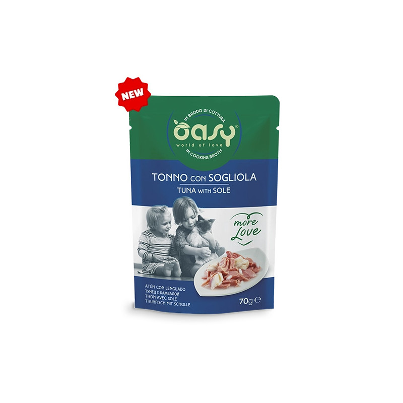 OASY More Love Thon con Sogliola in Brodo di Cottura - 70GR OASY More Love Thon con Sogliola in Brodo di Cottura - 70GR