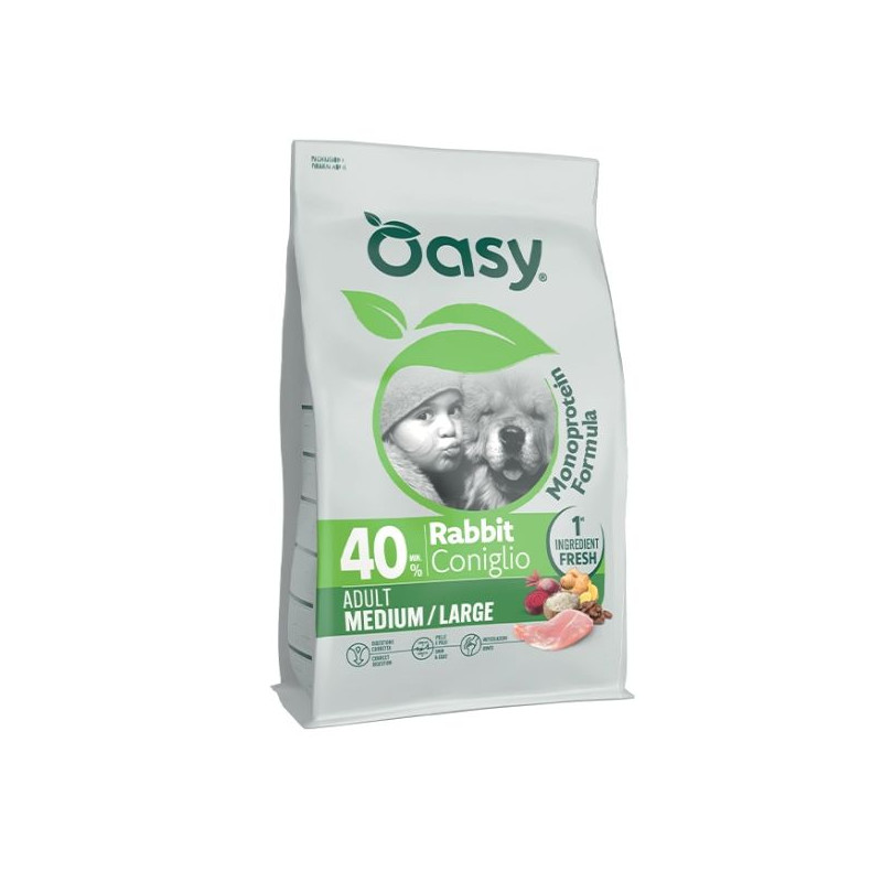 OASY Monoprotein Formula Dog Adult Medium&Large al coniglio - 10KG OASY Monoprotein Formula Dog Adult Medium&Large al coniglio - 10KG