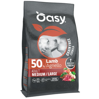 OASY Grain Free Formula Dog Adult Medium & Large con Agnello - 2KG - 