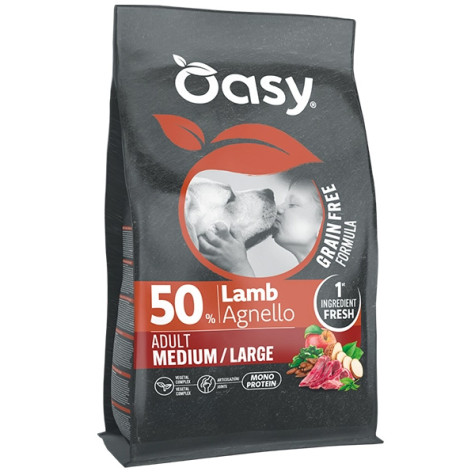 OASY Grain Free Formula Dog Adult Medium & Large con Agnello - 2KG - 