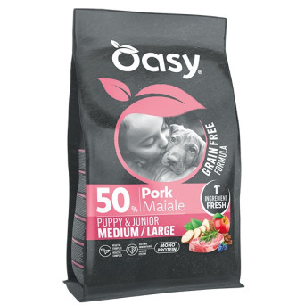 OASY Grain Free Formula Dog Puppy Medium & Large con Maiale - 10KG - 