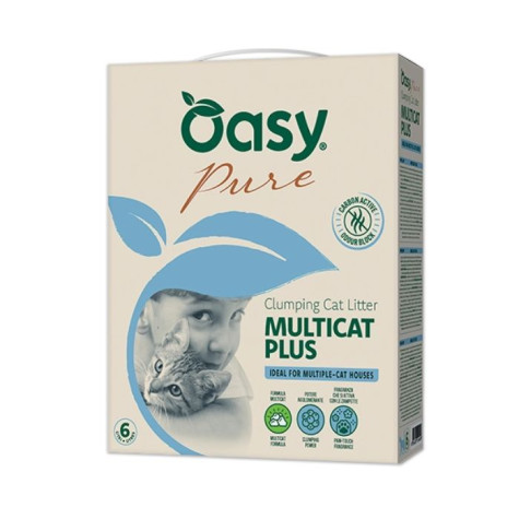 OASY Litière minerale Pure Multicat Plus - 10LT - 