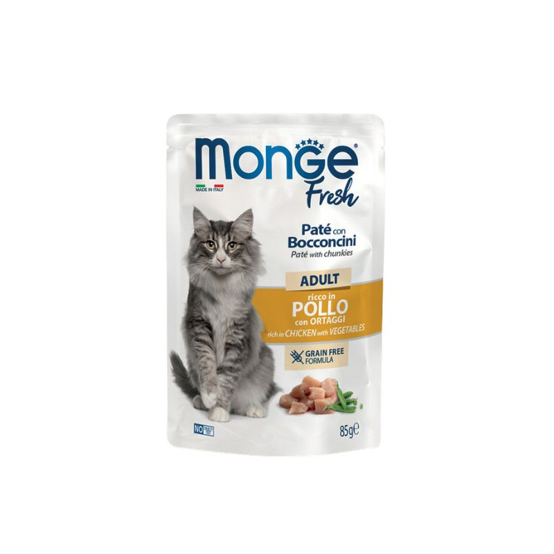 MONGE Fresh Pastete Cat Adult al Hähnchen e Ortaggi - 85GR MONGE Fresh Pastete Cat Adult al Hähnchen e Ortaggi - 85GR