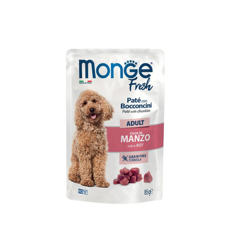 MONGE Fresh Pastete Dog Adult al Rind - 85GR