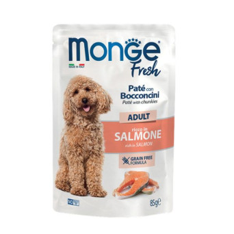 MONGE Fresh Pâté Dog Adult al Saumon - 85GR - 