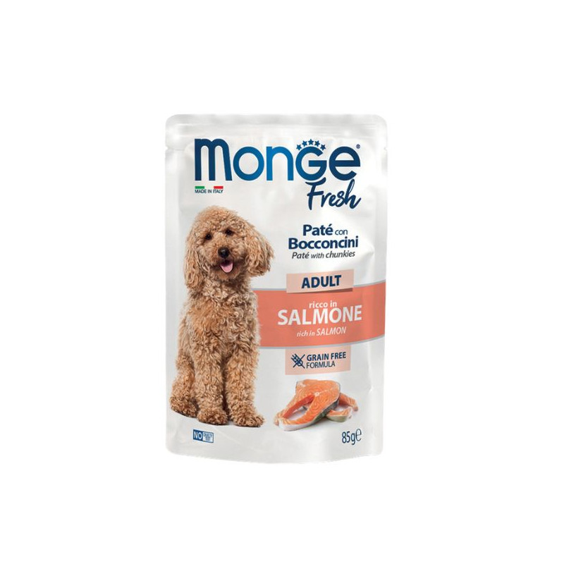MONGE Fresh Pâté Dog Adult al Saumon - 85GR MONGE Fresh Pâté Dog Adult al Saumon - 85GR