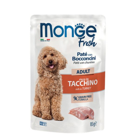MONGE Fresh Pâté Dog Adult al Dinde - 85GR - 