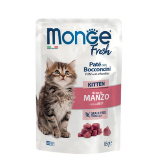 MONGE Fresh Pastete Cat Kitten al Rind - 85GR - 