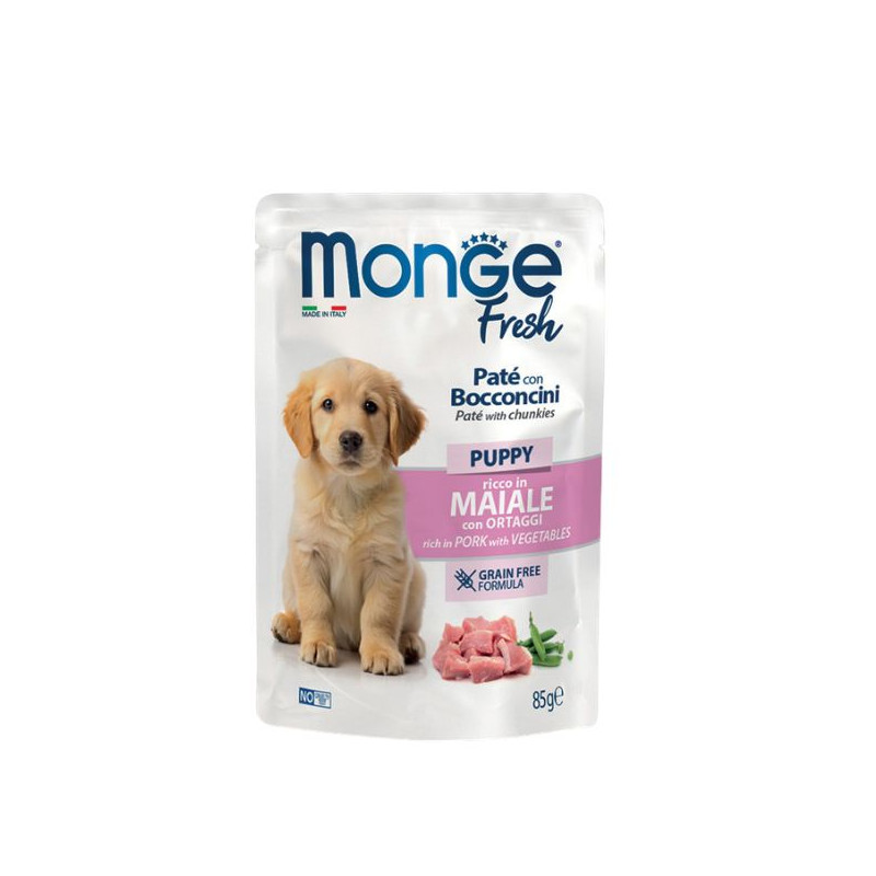 MONGE Fresh Pastete Dog Puppy Junior al Schwein e Ortaggi - 85GR