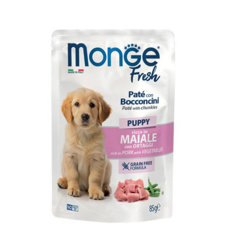 MONGE Fresh Pastete Dog Puppy Junior al Schwein e Ortaggi - 85GR - 