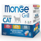 MONGE Grill Sterilised Multibox Mix Vitello - Galletto - Trota - da 85 Gr,