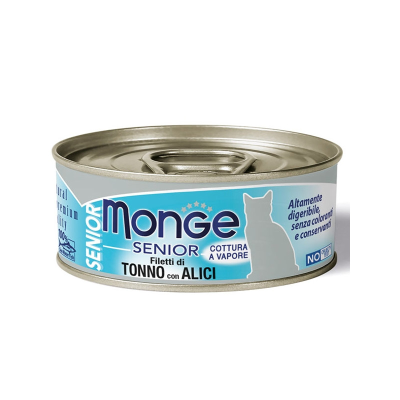 MONGE Natural Superpremium Jelly Senior Filetti di Thon e Alici - 80GR