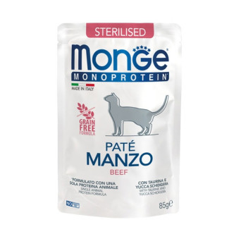 MONGE Natural Superpremium Monoprotein Sterilised Bœuf - 85GR - 