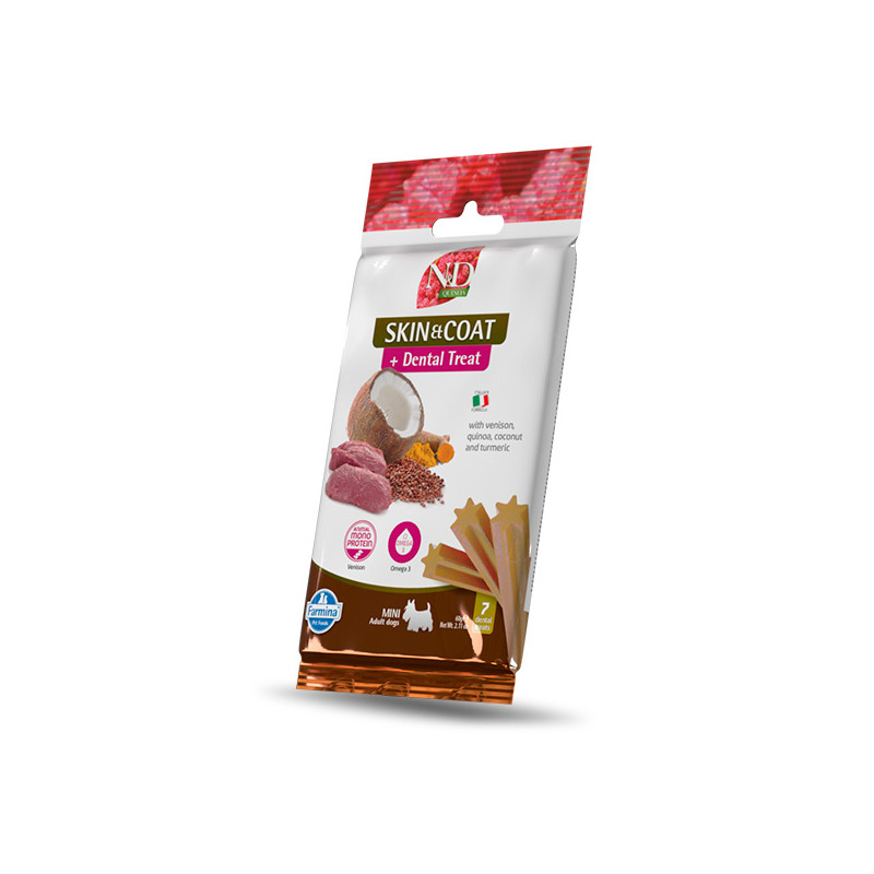 Farmina Natural & Delicious Adult Mini Quinoa Dental Treat Skin Coat Cervo - 60GR