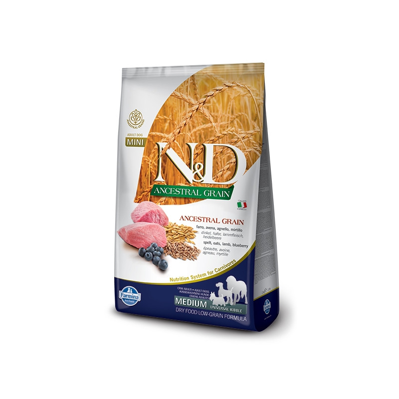 Farmina Natural & Delicious Ancestral Grain Adult Medium & Maxi con Agnello e Mirtillo - 2,50KG