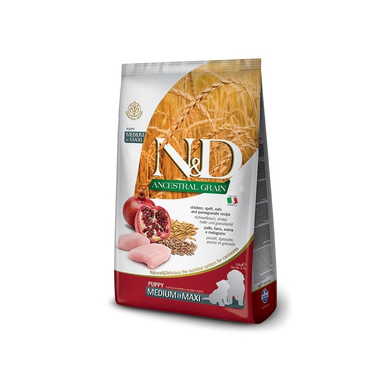 Farmina Natural & Delicious Ancestral Grain Puppy Medium & Maxi con Pollo e Melograno - 2,50KG