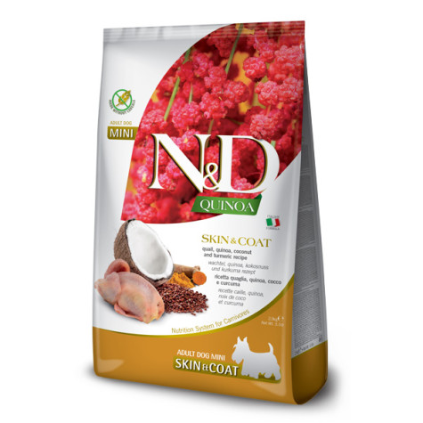 Farmina Natural & Delicious Mini Quinoa Skin & Coat Quaglia Grain Free - 800GR -
