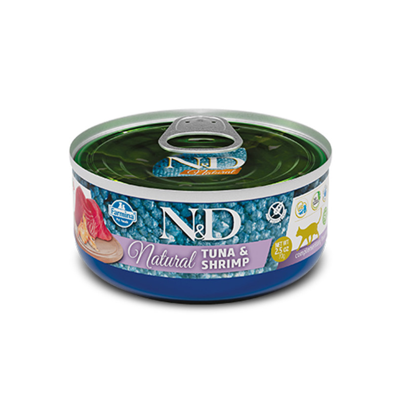 Farmina Natural & Delicious Natural Tonno & Gamberetti - 140GR Farmina Natural & Delicious Natural Tonno & Gamberetti - 140GR