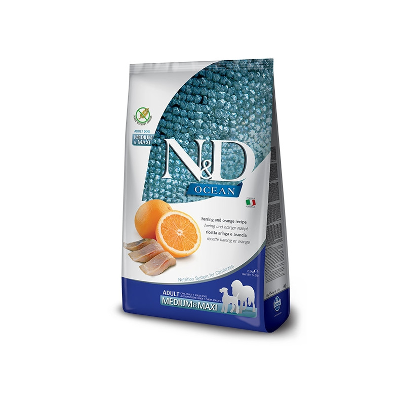 Farmina Natural & Delicious Ocean Adult Medium & Maxi con Aringa e Arancia - 12KG Farmina Natural & Delicious Ocean Adult Medium & Maxi con Aringa e Arancia - 12KG