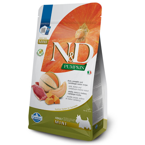 Farmina Natural & Delicious Pumpkin Grain Free Adult Mini con Anatra, Zucca, Melone e Cantalupo - 2KG -