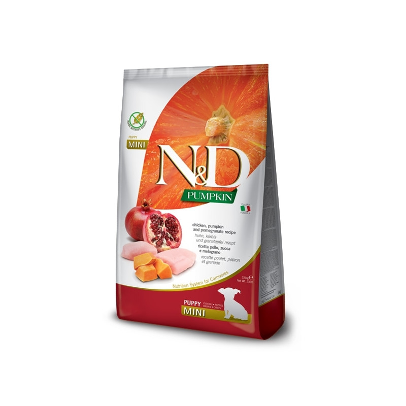 Farmina Natural & Delicious Pumpkin Grain Free Puppy Mini con Pollo, Zucca e Melograno - 800GR