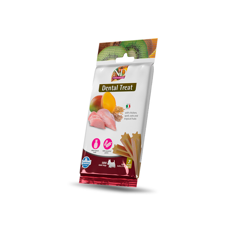 Farmina Natural & Delicious Tropical Selection Adult Mini Dental Pollo - 60GR Farmina Natural & Delicious Tropical Selection Adult Mini Dental Pollo - 60GR