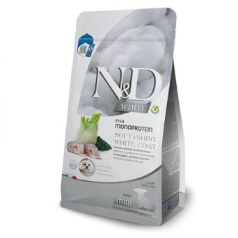 Farmina Natural e Delicious White Dog Puppy Mini Spigola, Spirulina e Finocchio - 1,50KG - 