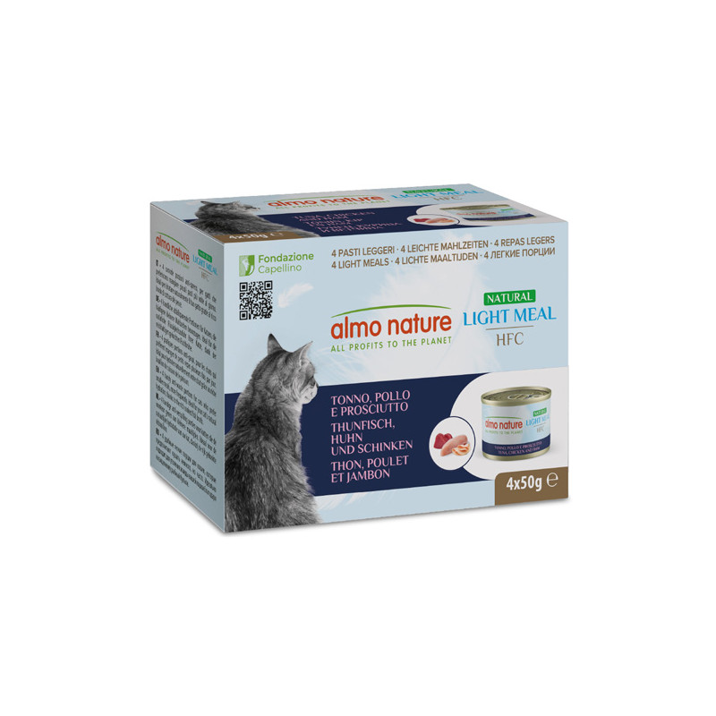 Almo Nature HFC Natural Light Meal Tonno Pollo e Prosciutto Multipack - 4Xda 50 Gr Almo Nature HFC Natural Light Meal Tonno Pollo e Prosciutto Multipack - 4Xda 50 Gr