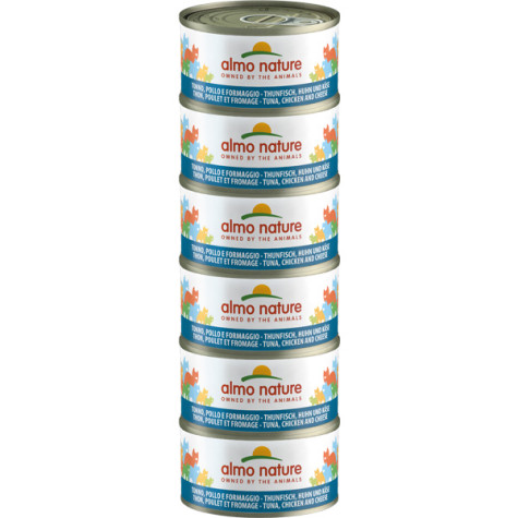 Almo Nature Megapack Tonno, Pollo e Formaggio - 6x70 gr - 