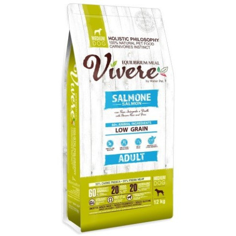 Vivere Low Grain Adult Gluten Free Salmon Medium 12 kg - 
