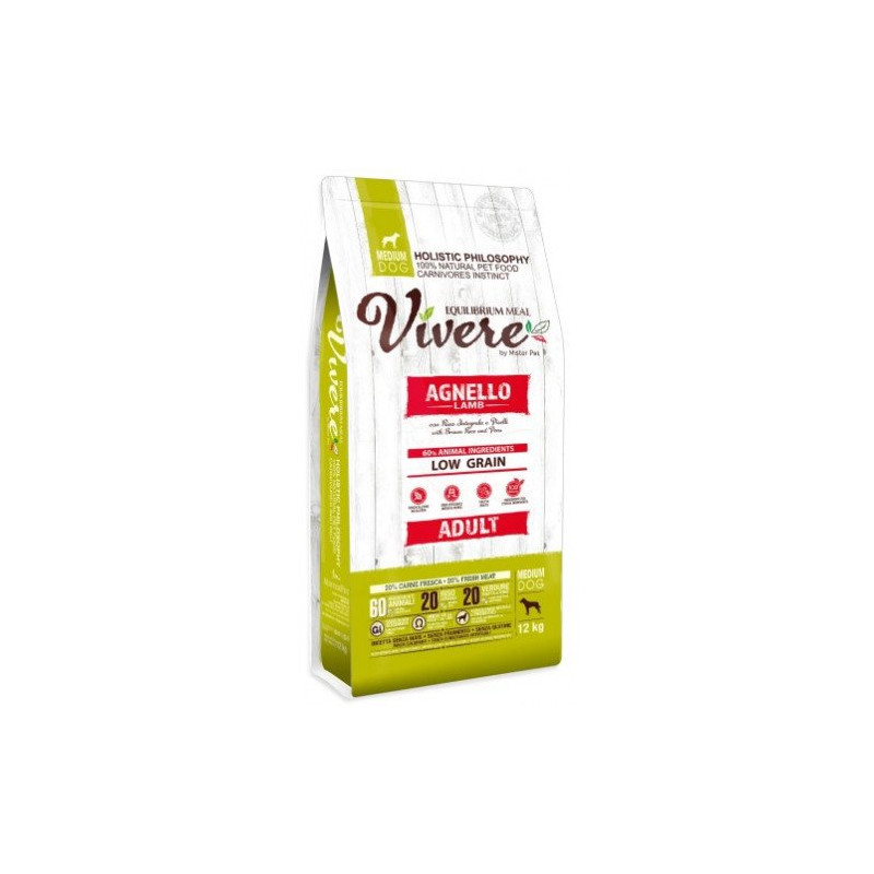 Vivere Low Grain Adult Gluten Free Agnello Medium 12 kg