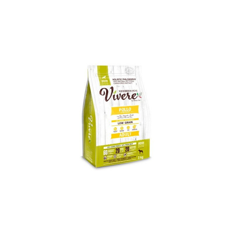 Vivere Low Grain Adult Gluten Free Huhn Medium 3 kg Vivere Low Grain Adult Gluten Free Huhn Medium 3 kg