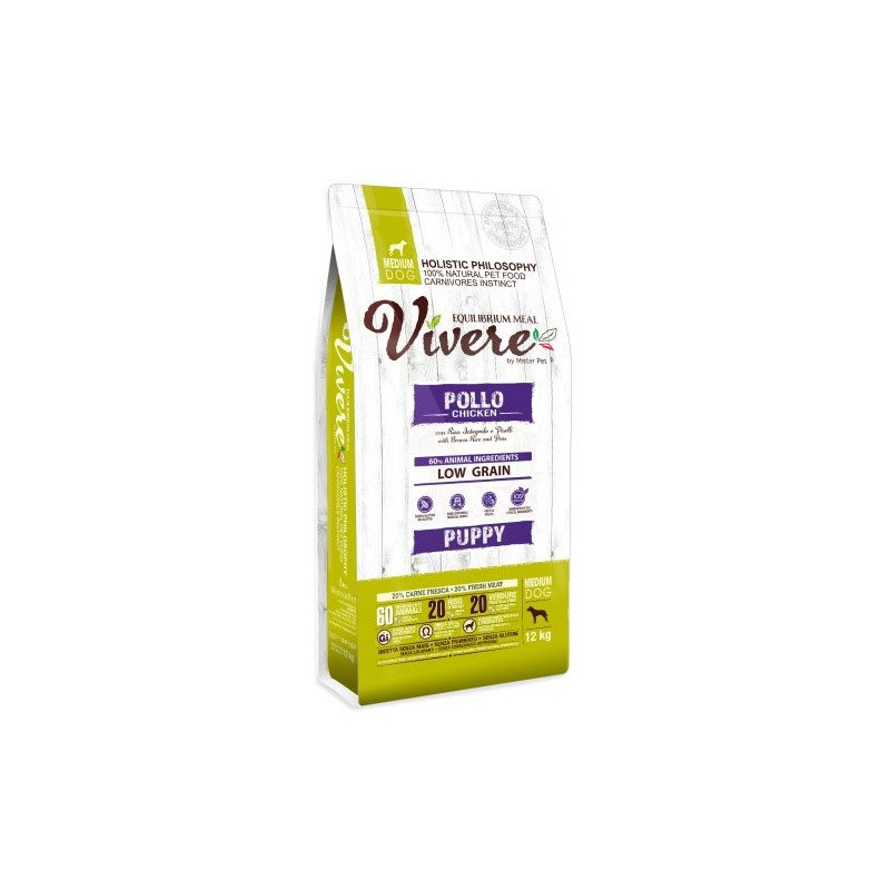 Vivere Low Grain Puppy Gluten Free Chicken Medium 12 kg Vivere Low Grain Puppy Gluten Free Chicken Medium 12 kg