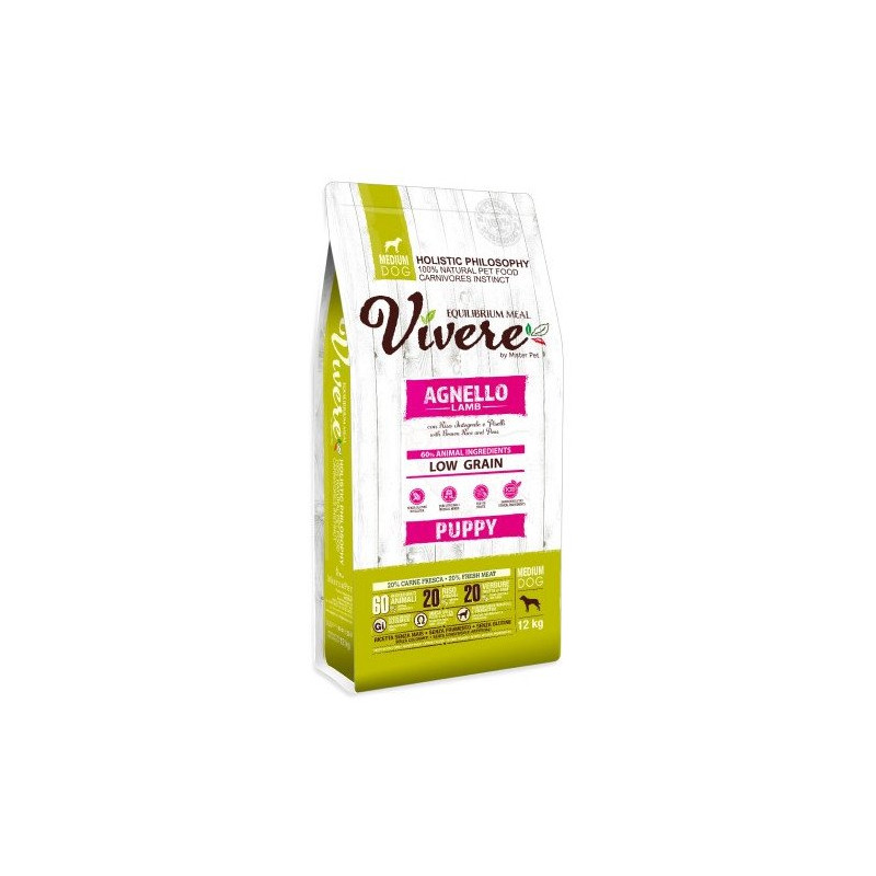 Vivere Low Grain Puppy Gluten Free Lamb Medium 12 kg Vivere Low Grain Puppy Gluten Free Lamb Medium 12 kg