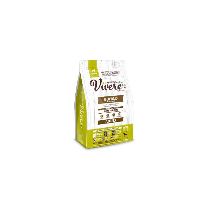 Vivere Low Grain Adulte Gluten Free Buffle Medium 3 kg Vivere Low Grain Adulte Gluten Free Buffle Medium 3 kg