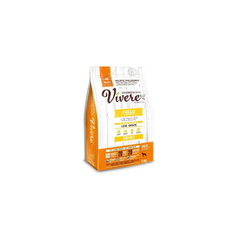 Vivere Low Grain Adulte Gluten Free Poulet Maxi 3 kg Vivere Low Grain Adulte Gluten Free Poulet Maxi 3 kg