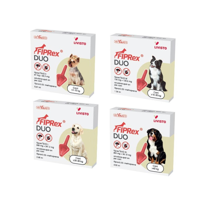 Fiprex Duo Spot-on pour chiens moyens 10-20 kg, 1 pipette de 1,34 ml