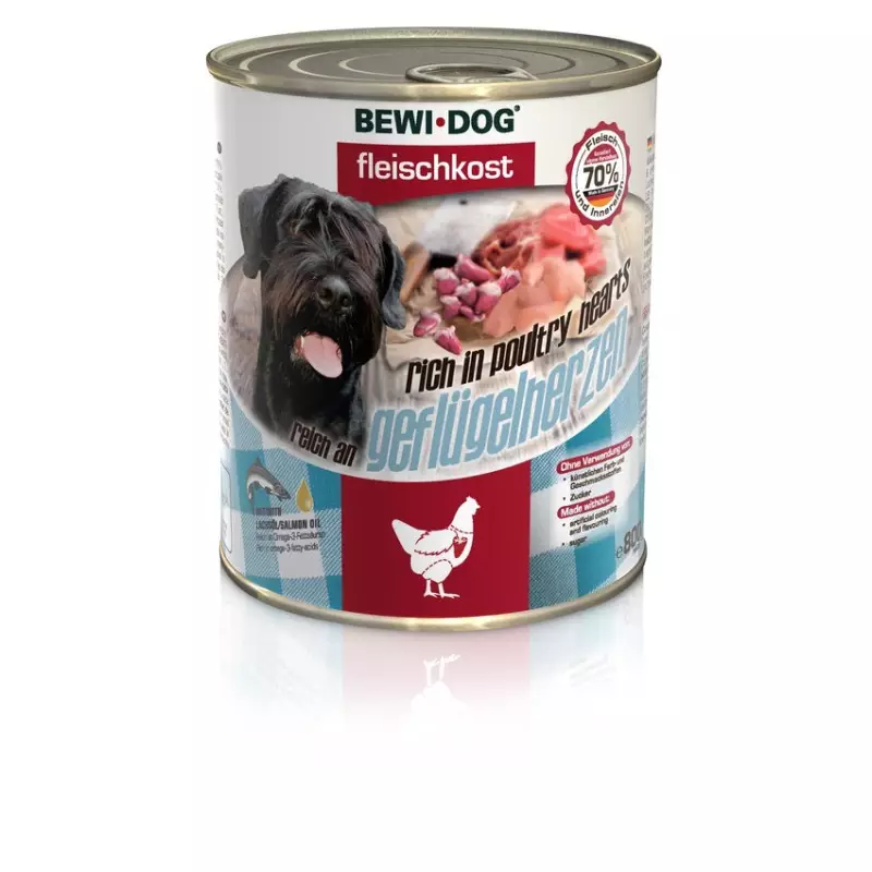 Bewi Dog rich in poultry hearts 800 gr.