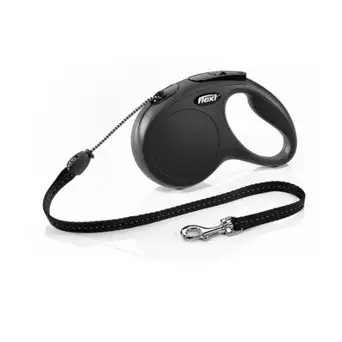 FLEXI Guinzaglio New Classic Nero con Corda Tg xs - 