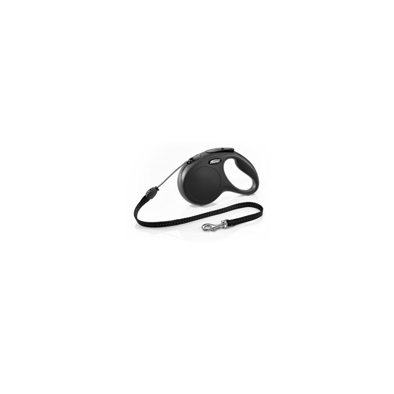 FLEXI laisse New Classic noir avec Corda taille xs