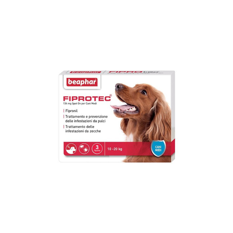 FIPROTEC SPOT-ON Chien moyenne 3 Pipettes. 10 kg-20 FIPROTEC SPOT-ON Chien moyenne 3 Pipettes. 10 kg-20